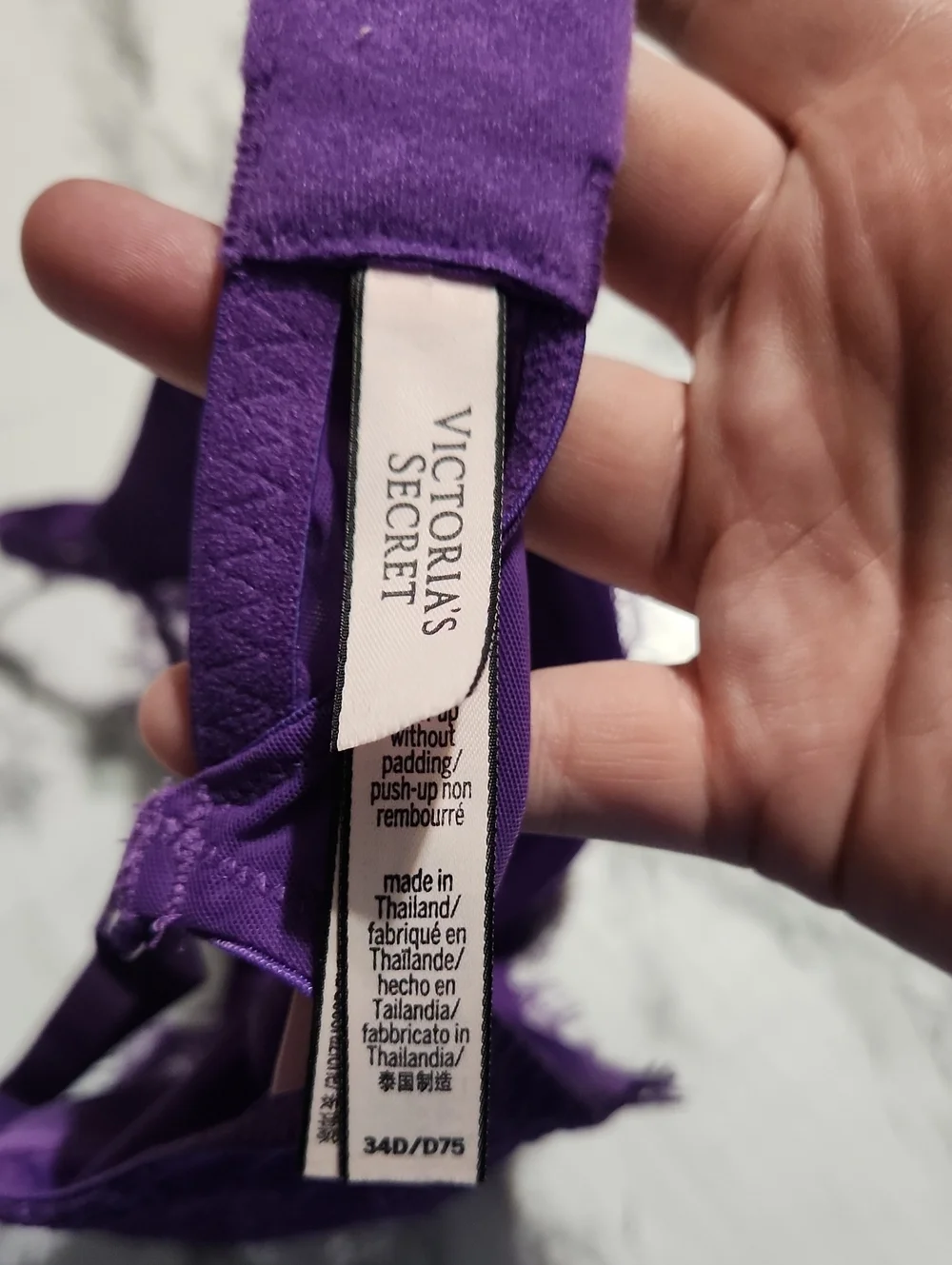 💘 Victorias Secret Dream Angels Purple Lace Underwire Bra Push Up